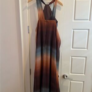 Banana Republic Backless Brown and Blue Dress